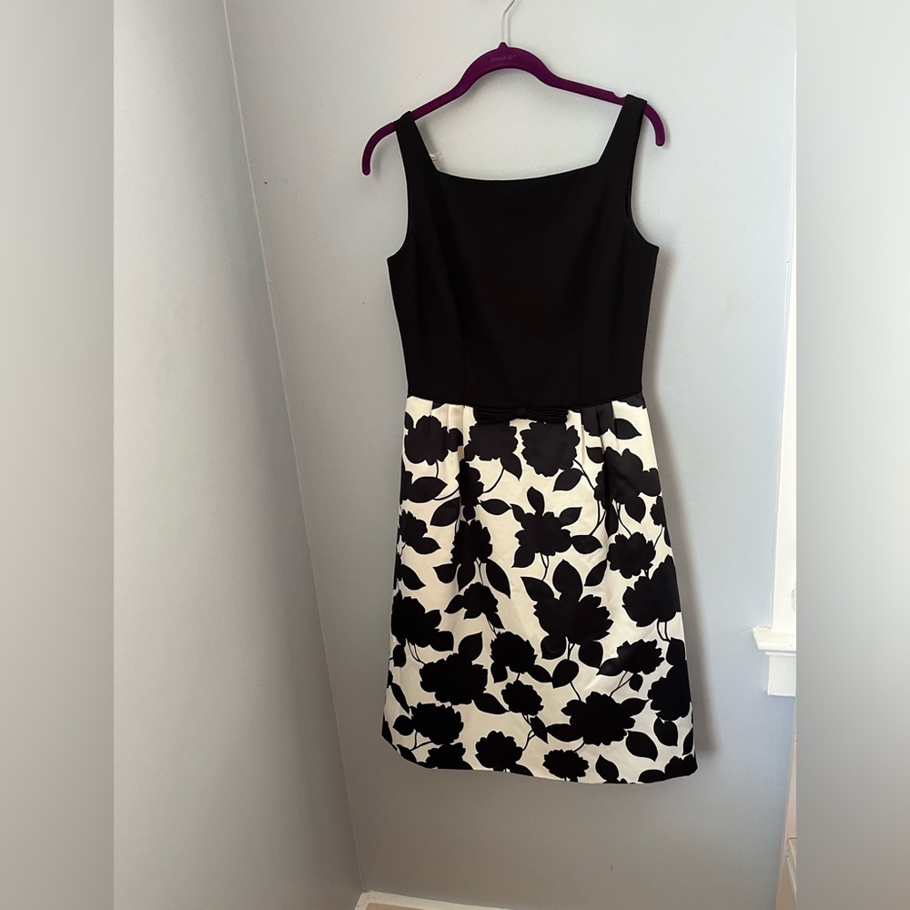 Talbots, Vintage Black and White Pleated Cocktail‎ Mini Dress